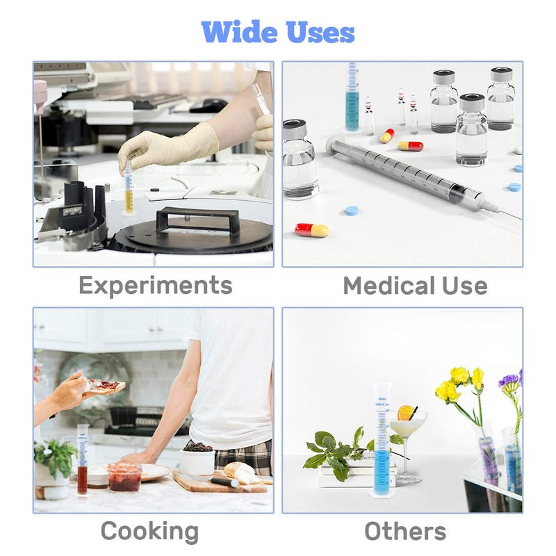Kalevel 6pcs Polypropylene Graduated Cylinder 100ml Measuring Cylinders Plastic Graduated Cylinder Set Measuring Test Tube Clear Graduated Cylinder with Double Sided Markings, Pour Spout - Image 5